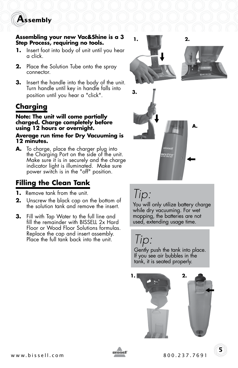 Bissell VAC & SHINE 60P4 User Manual | Page 5 / 12