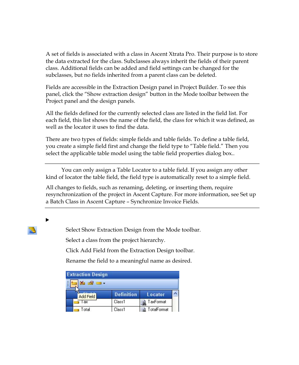Managing fields | Kofax Getting Started with Ascent Xtrata Pro User Manual | Page 127 / 623