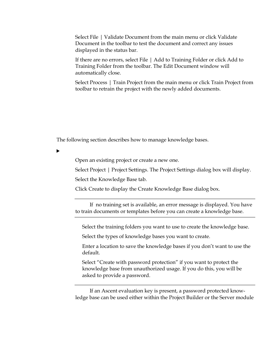 Knowledge bases | Kofax Getting Started with Ascent Xtrata Pro User Manual | Page 154 / 623