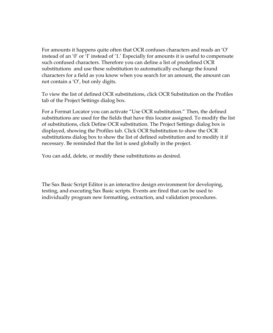 Ocr substitution, Script programming | Kofax Getting Started with Ascent Xtrata Pro User Manual | Page 157 / 623