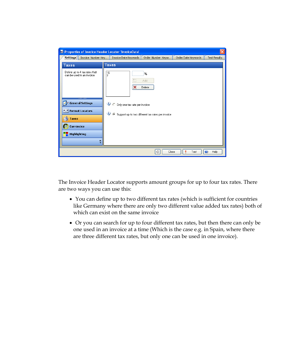 Taxes | Kofax Getting Started with Ascent Xtrata Pro User Manual | Page 198 / 623