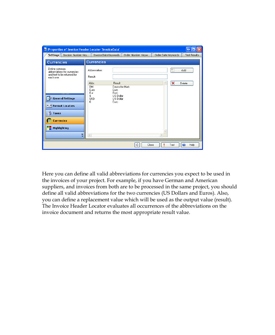 Currencies | Kofax Getting Started with Ascent Xtrata Pro User Manual | Page 199 / 623
