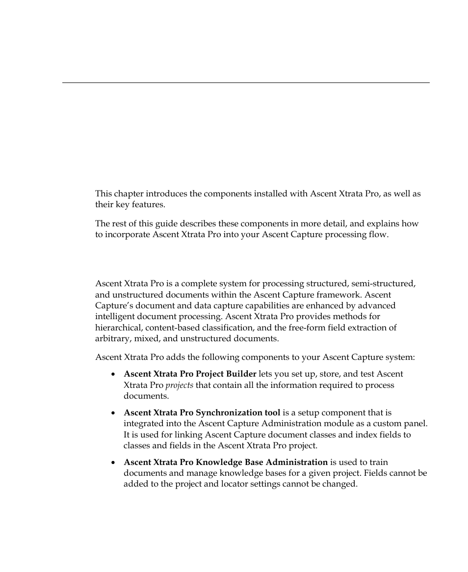 Chapter 1 - overview, Introduction, Ascent xtrata pro | Overview, Chapter 1 | Kofax Getting Started with Ascent Xtrata Pro User Manual | Page 20 / 623