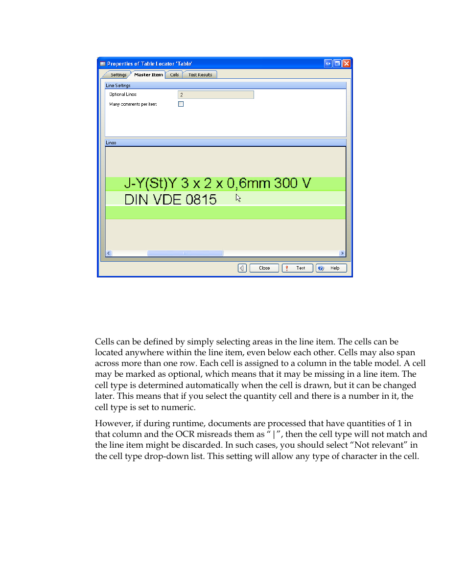 Defining cells | Kofax Getting Started with Ascent Xtrata Pro User Manual | Page 226 / 623