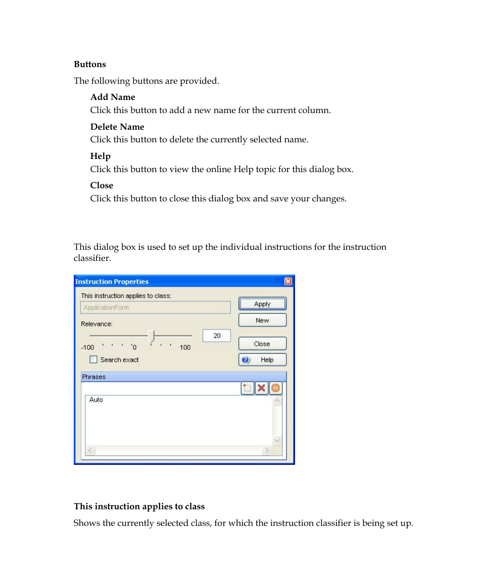 Instruction properties dialog box | Kofax Getting Started with Ascent Xtrata Pro User Manual | Page 347 / 623
