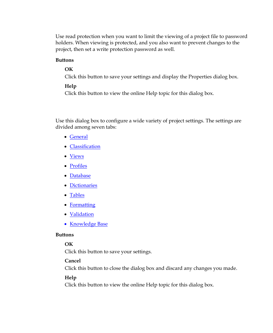 Project settings dialog box | Kofax Getting Started with Ascent Xtrata Pro User Manual | Page 354 / 623