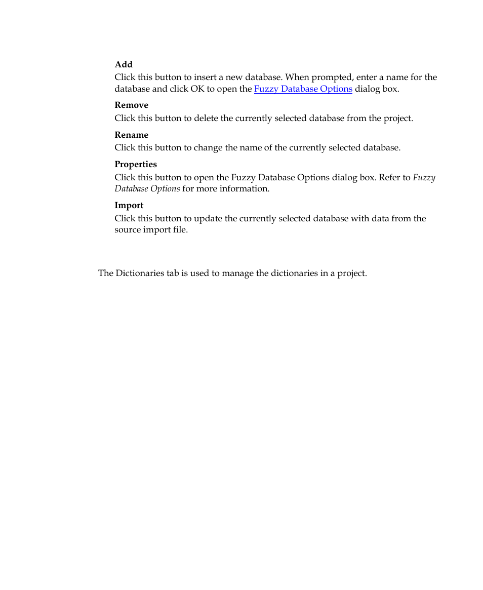 Project settings dialog box – dictionaries tab, Project settings dialog box | Kofax Getting Started with Ascent Xtrata Pro User Manual | Page 364 / 623