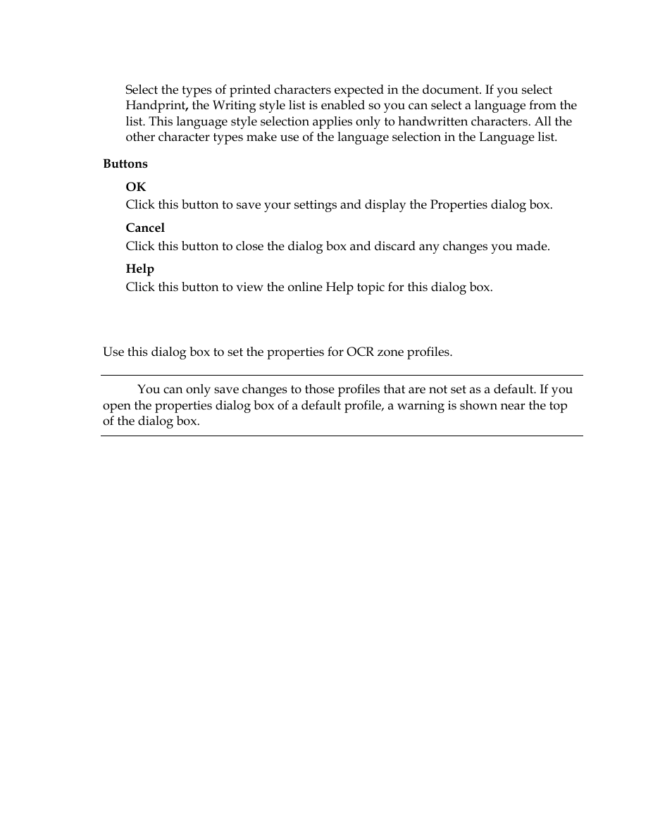 Ocr zone profile properties dialog box | Kofax Getting Started with Ascent Xtrata Pro User Manual | Page 375 / 623