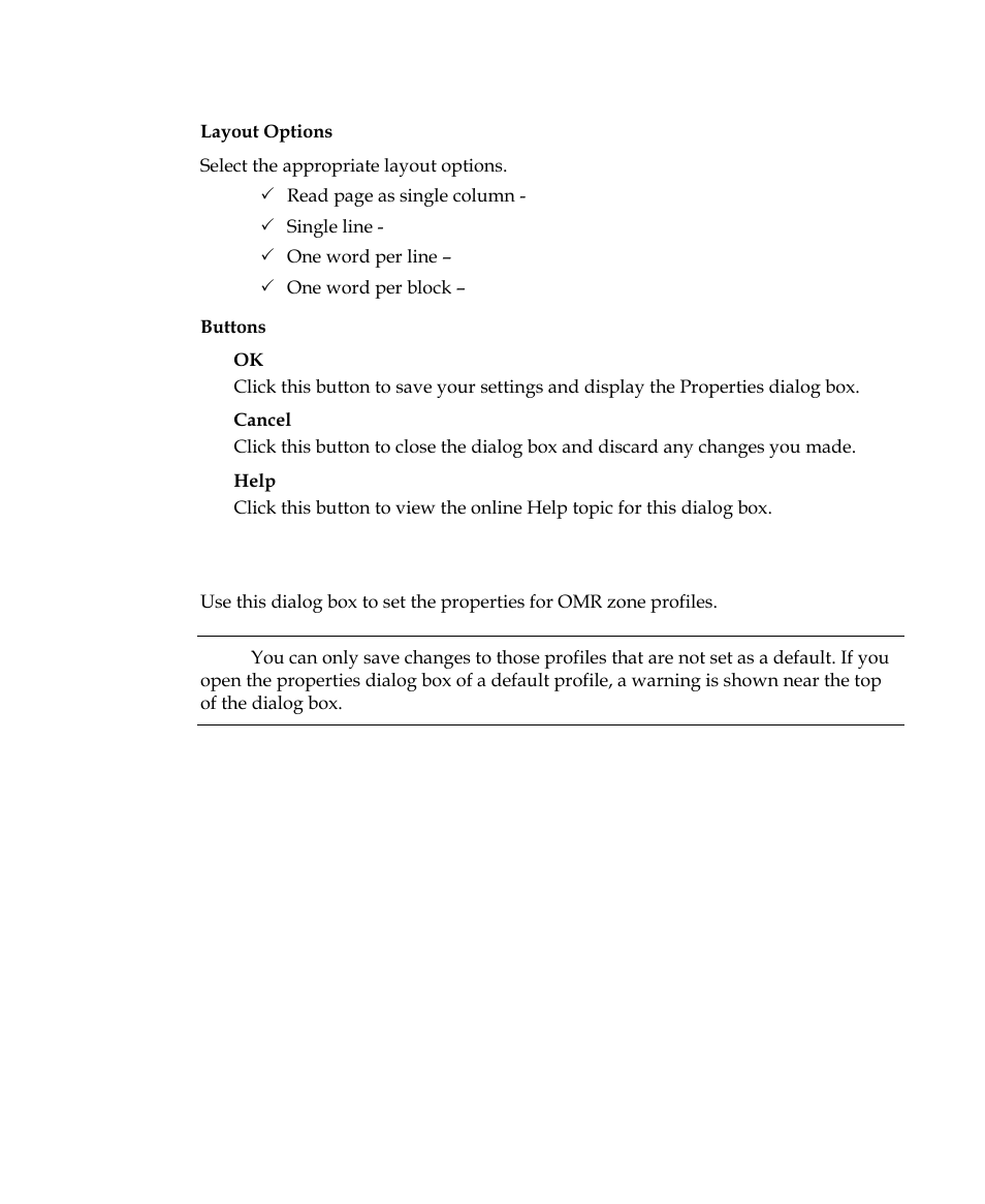 Omr zone profile properties dialog box | Kofax Getting Started with Ascent Xtrata Pro User Manual | Page 378 / 623