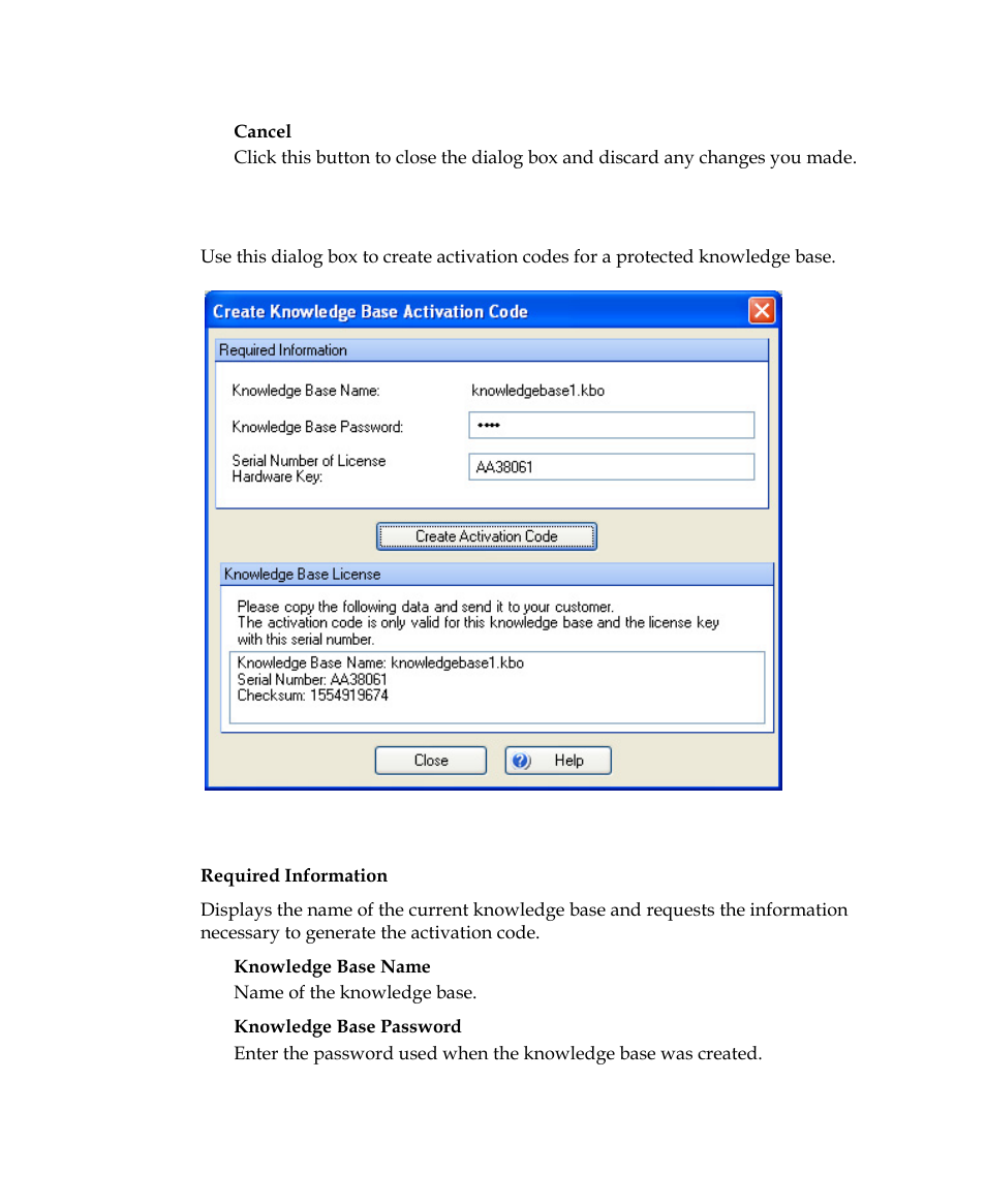 Create knowledge base activation code dialog box | Kofax Getting Started with Ascent Xtrata Pro User Manual | Page 420 / 623