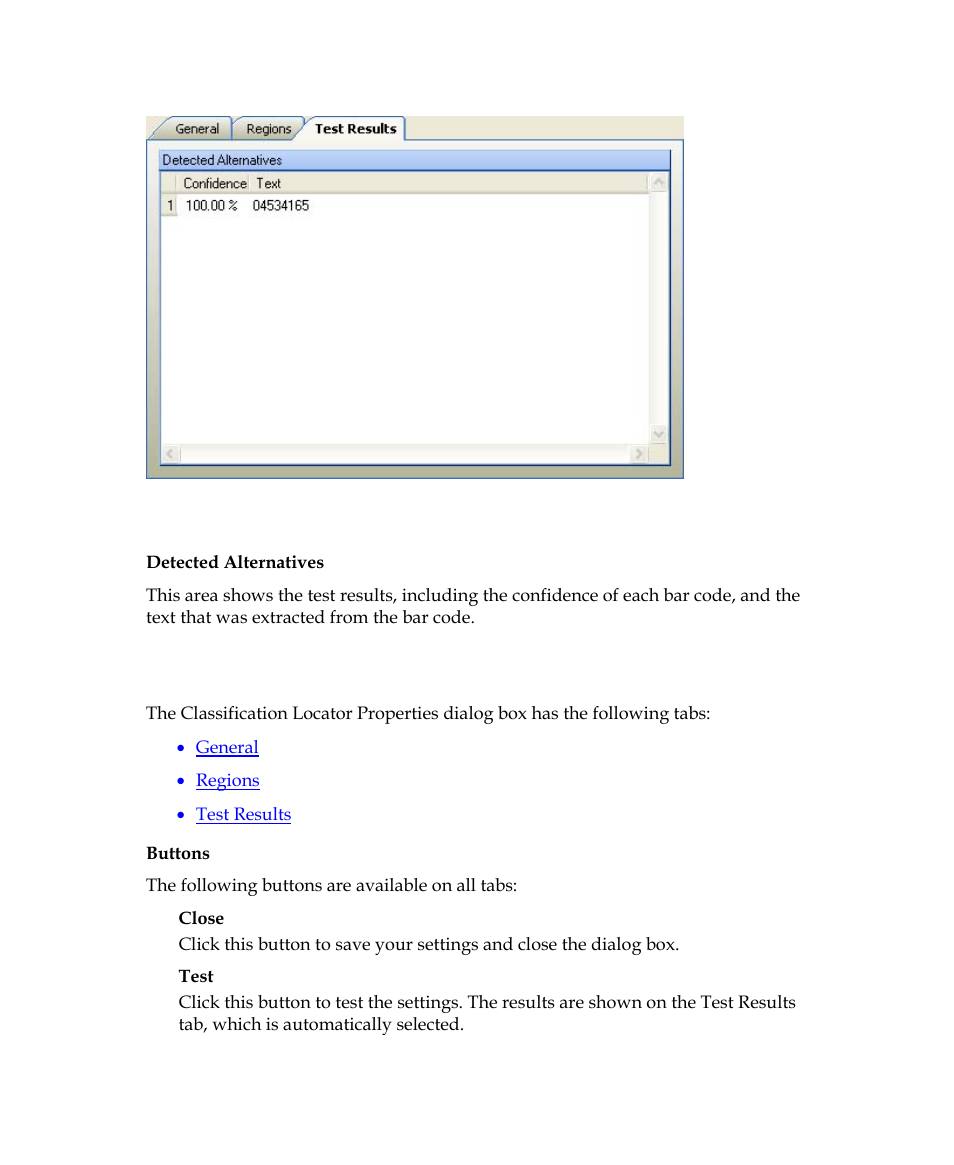 Classification locator properties dialog box | Kofax Getting Started with Ascent Xtrata Pro User Manual | Page 449 / 623