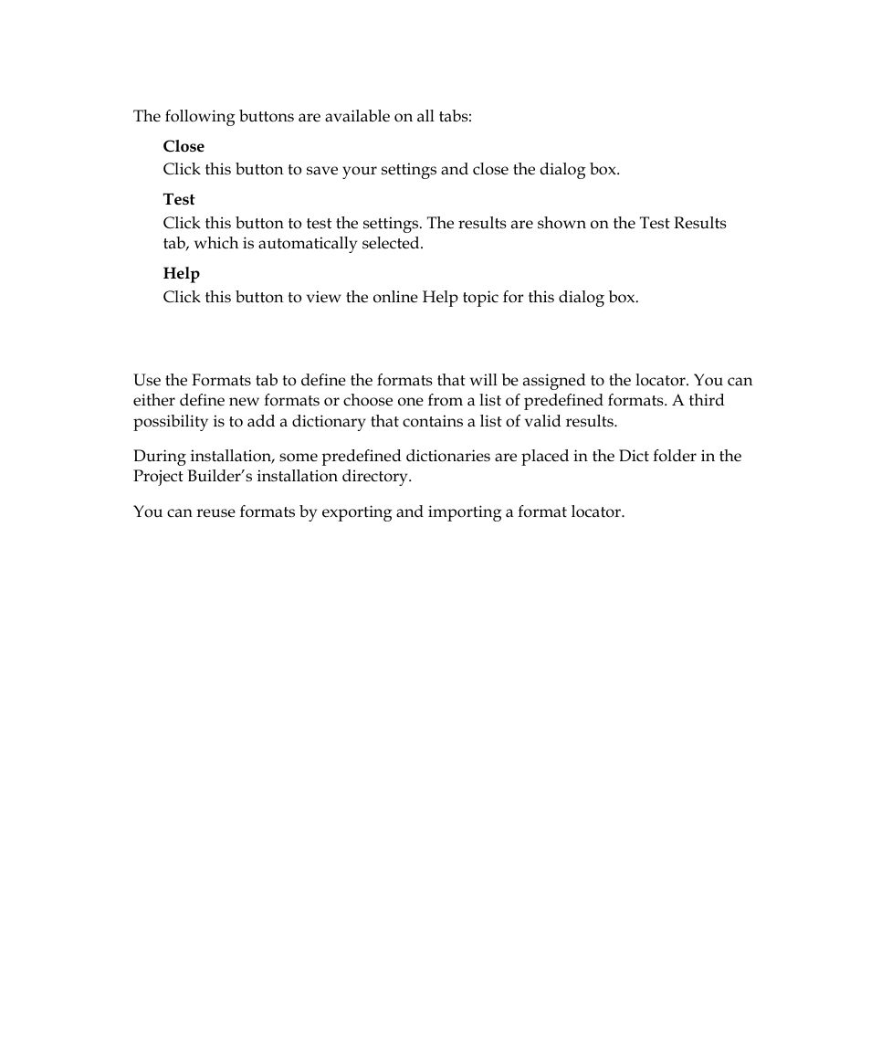 Format locator properties dialog box – formats tab | Kofax Getting Started with Ascent Xtrata Pro User Manual | Page 465 / 623