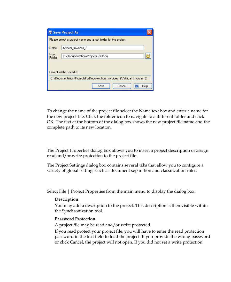 Project properties | Kofax Getting Started with Ascent Xtrata Pro User Manual | Page 48 / 623