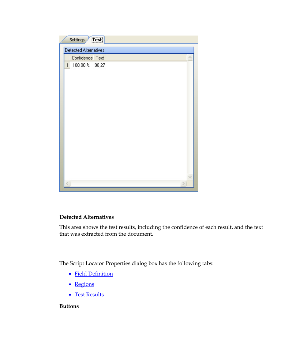 Script locator properties dialog box | Kofax Getting Started with Ascent Xtrata Pro User Manual | Page 498 / 623