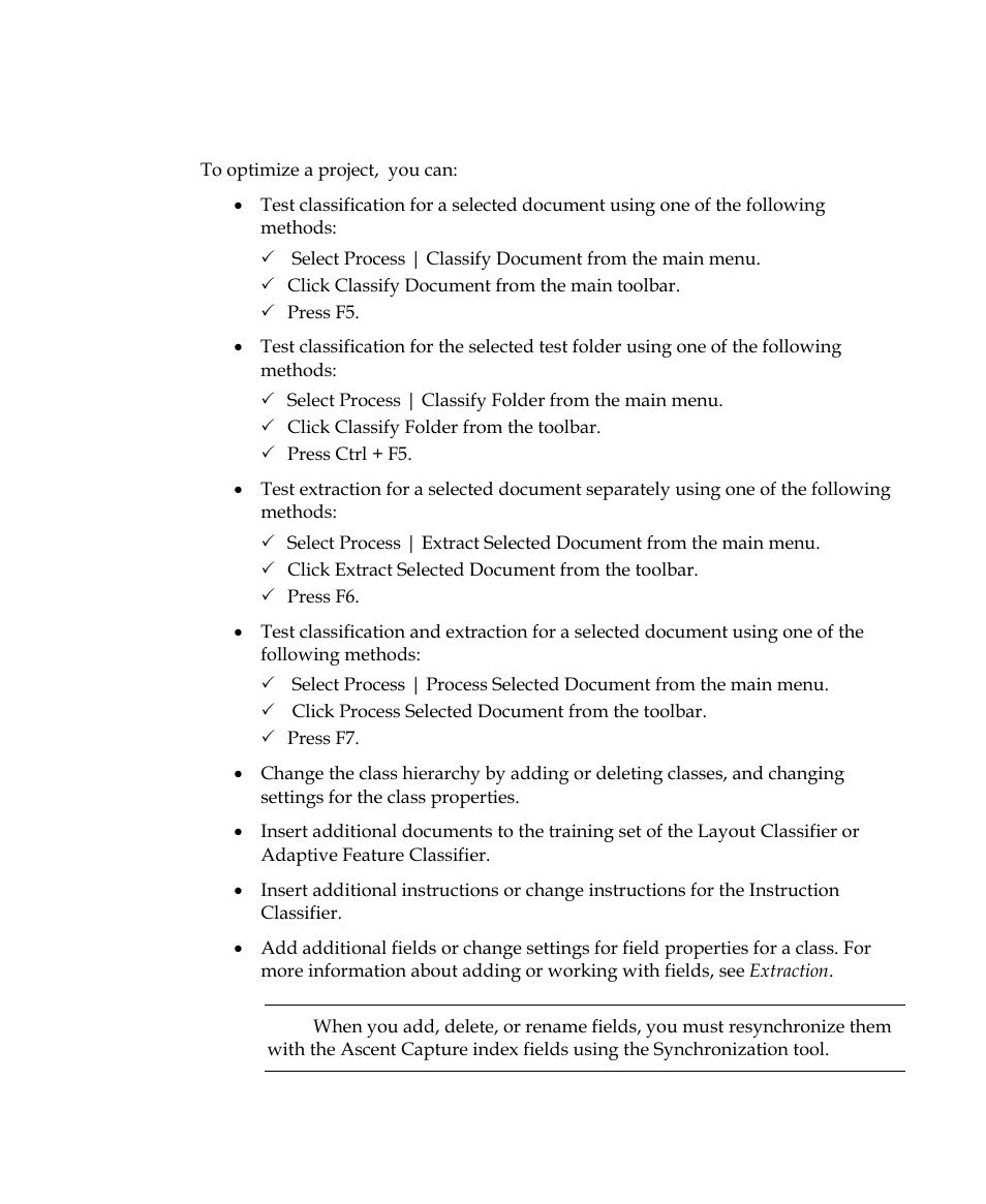 Optimize project | Kofax Getting Started with Ascent Xtrata Pro User Manual | Page 54 / 623