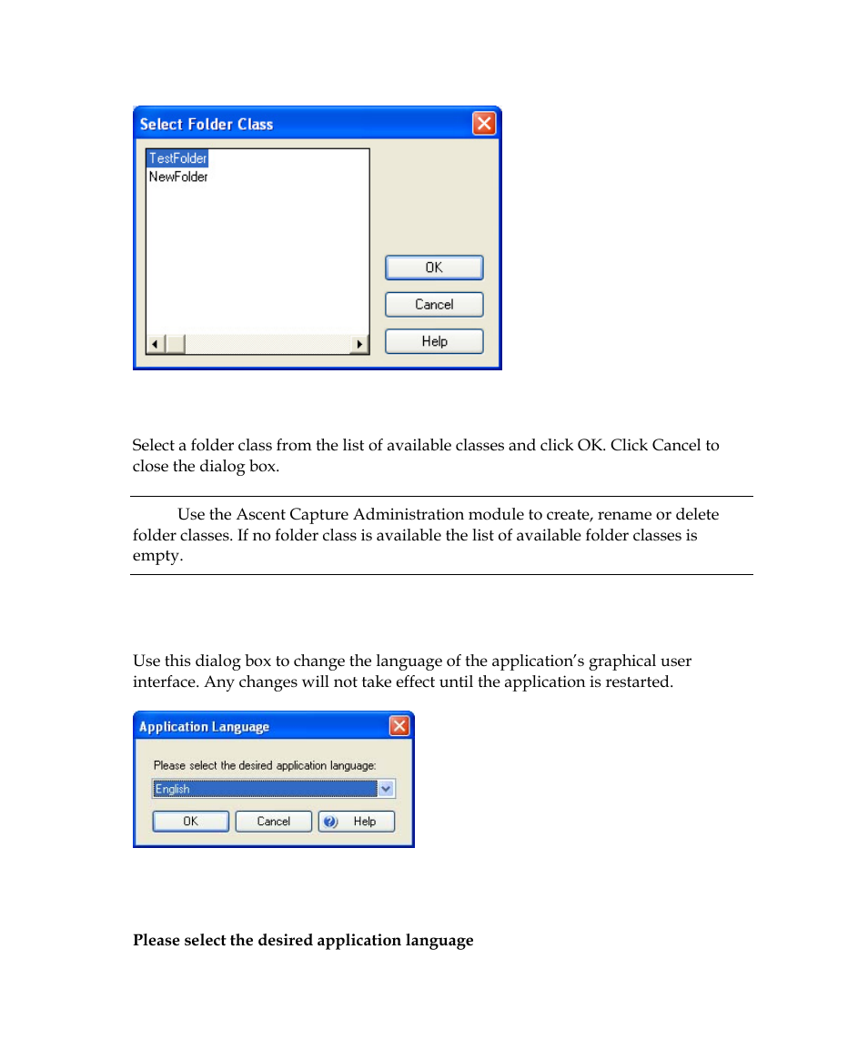 Application language dialog box | Kofax Getting Started with Ascent Xtrata Pro User Manual | Page 585 / 623