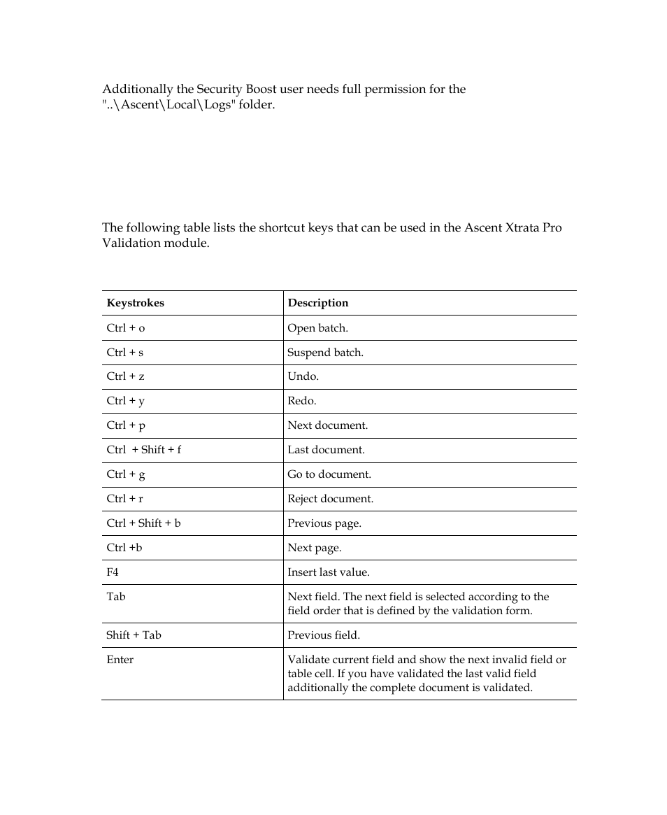 Shortcuts | Kofax Getting Started with Ascent Xtrata Pro User Manual | Page 601 / 623
