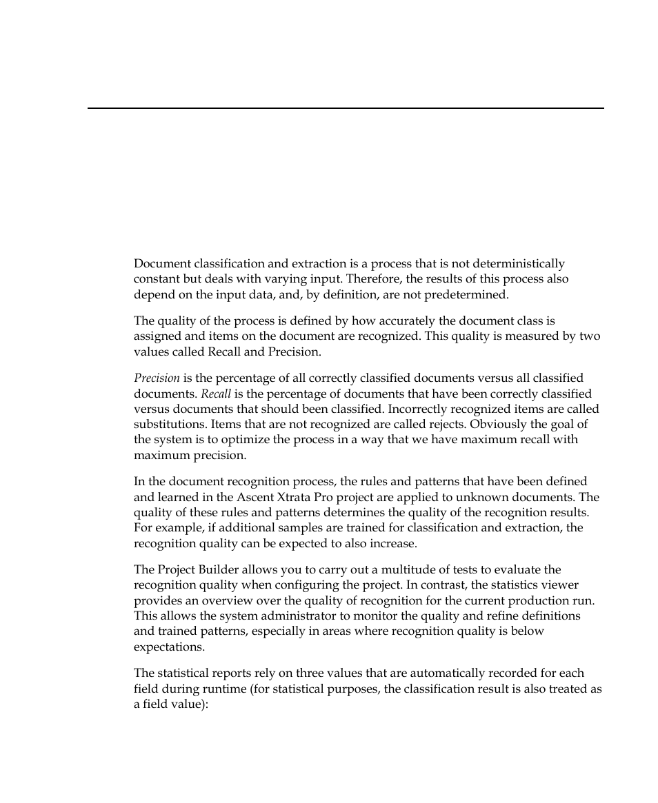 Chapter 10 - statistics viewer, Introduction, Statistics viewer | Chapter 10 | Kofax Getting Started with Ascent Xtrata Pro User Manual | Page 604 / 623