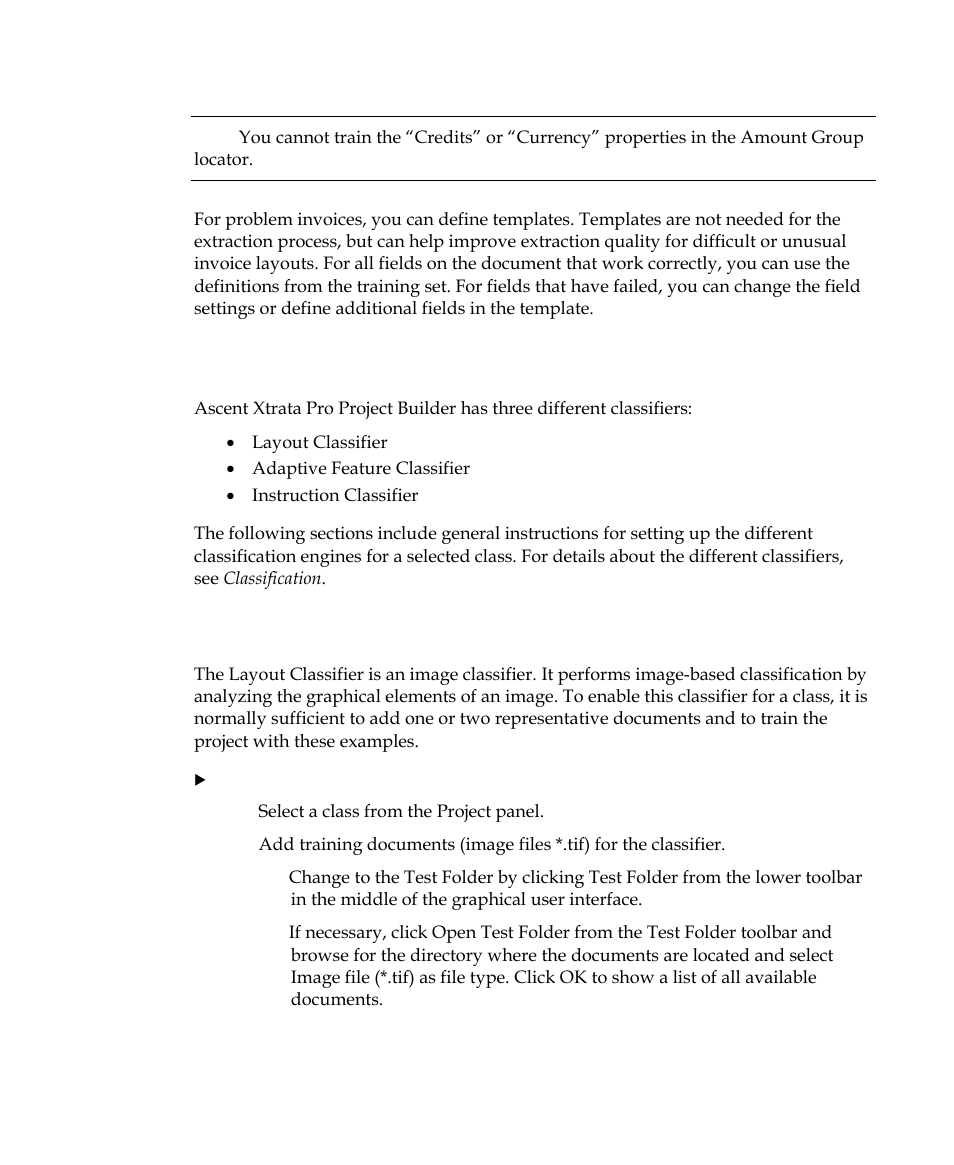 Setting up classification, Layout classifier | Kofax Getting Started with Ascent Xtrata Pro User Manual | Page 62 / 623