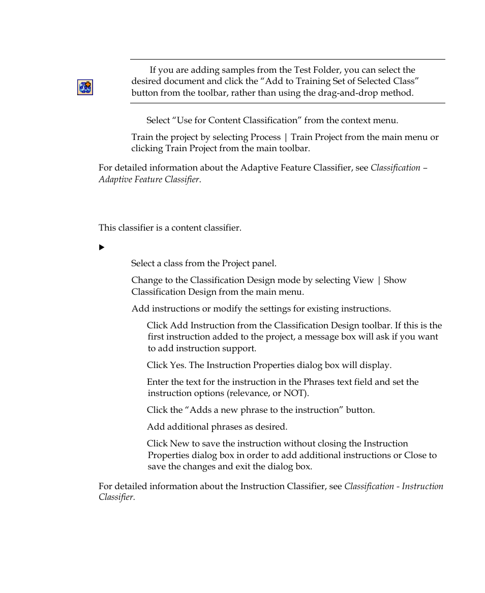 Instruction classifier | Kofax Getting Started with Ascent Xtrata Pro User Manual | Page 64 / 623