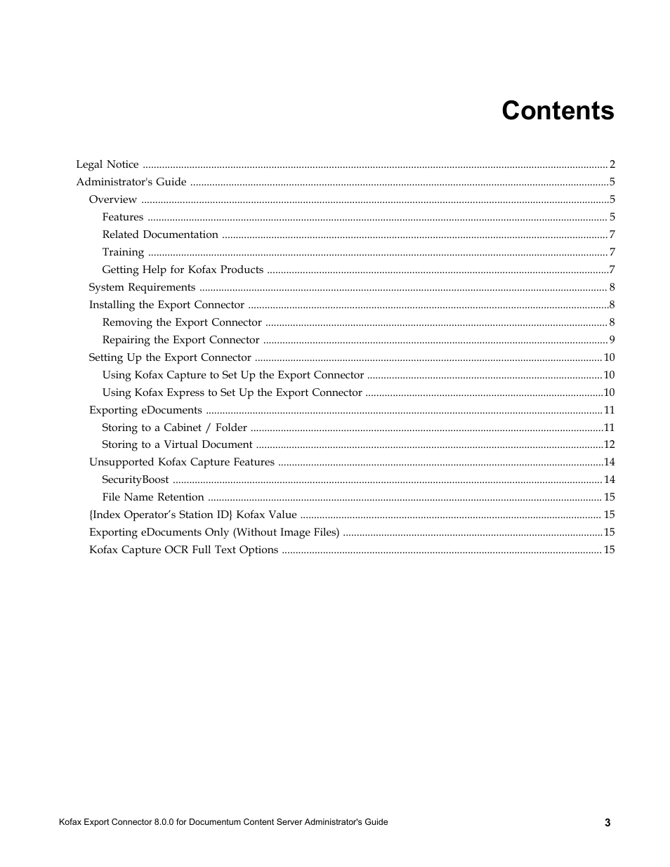 Kofax Export Connector 8.0.0 User Manual | Page 3 / 16