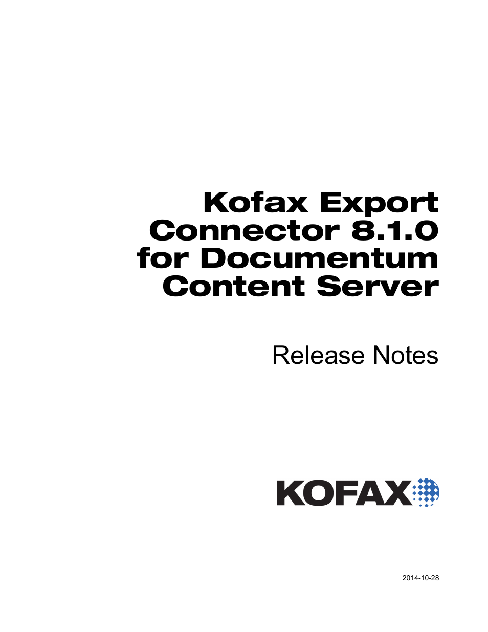 Kofax Export Connector 8.1.0 User Manual | 12 pages