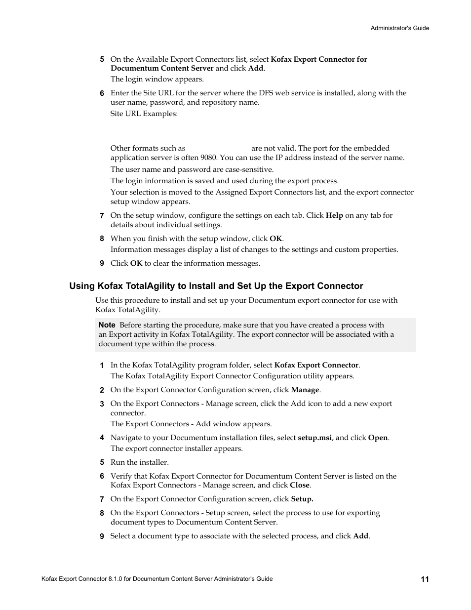 Kofax Export Connector 8.1.0 User Manual | Page 11 / 16
