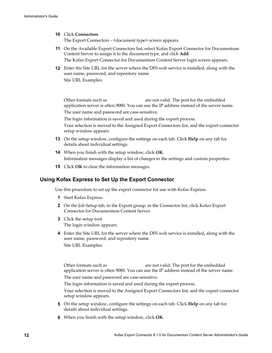 Using kofax express to set up the export connector | Kofax Export Connector 8.1.0 User Manual | Page 12 / 16