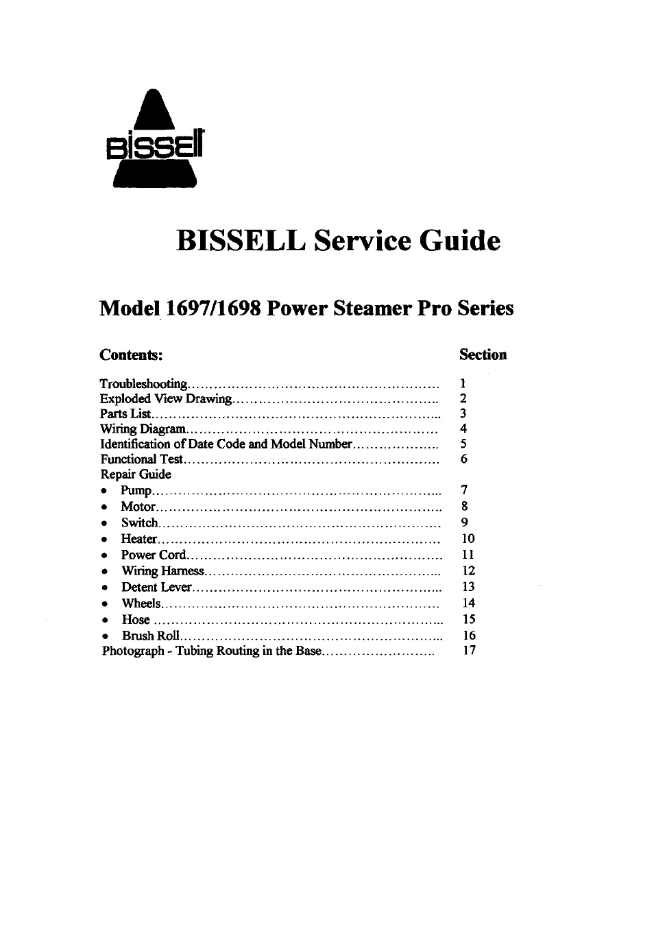 Bissell 1697 User Manual | 10 pages