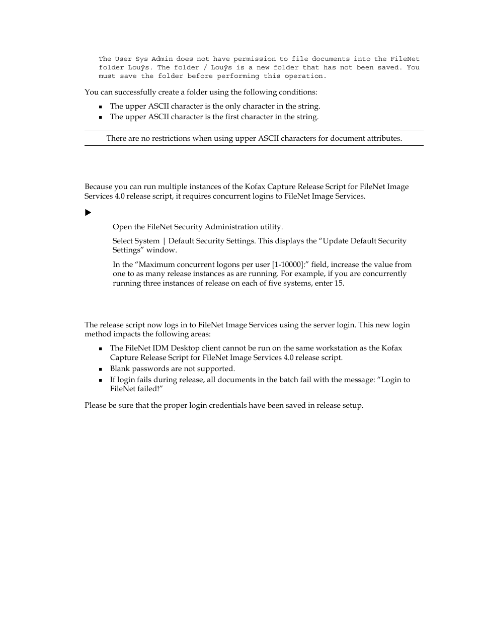 Login method affects login and release behavior | Kofax Release Script User Manual | Page 22 / 24