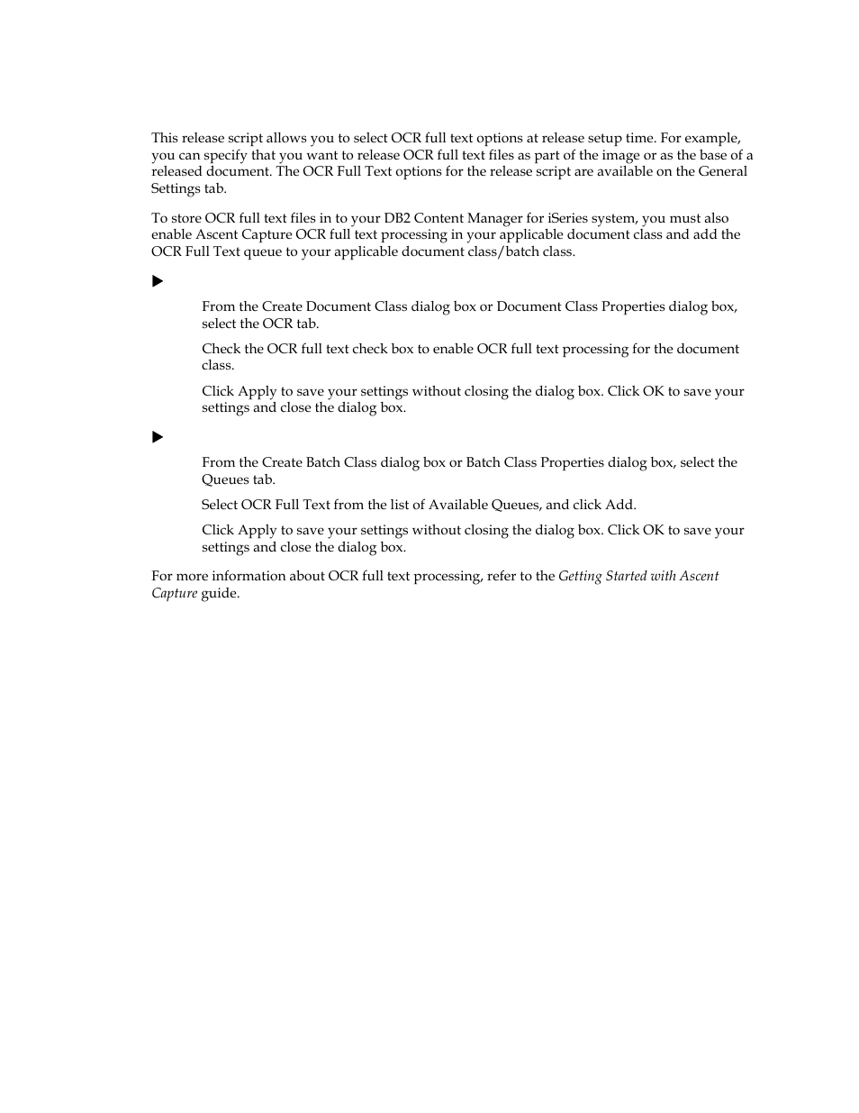 Ocr full text options | Kofax Ascen 7.0 Release Script User Manual | Page 11 / 32