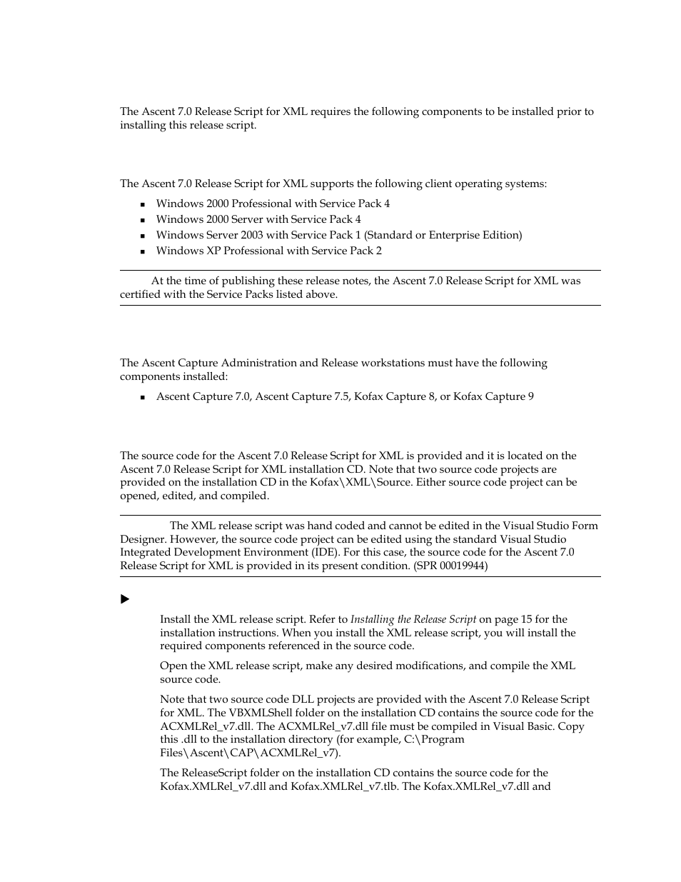 System requirements, Client operating system support, Source code | Kofax Ascen 7.0 Release Script User Manual | Page 6 / 36
