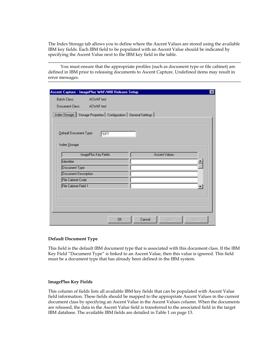 Index storage tab, Index storage | Kofax Ascent Captur User Manual | Page 14 / 30