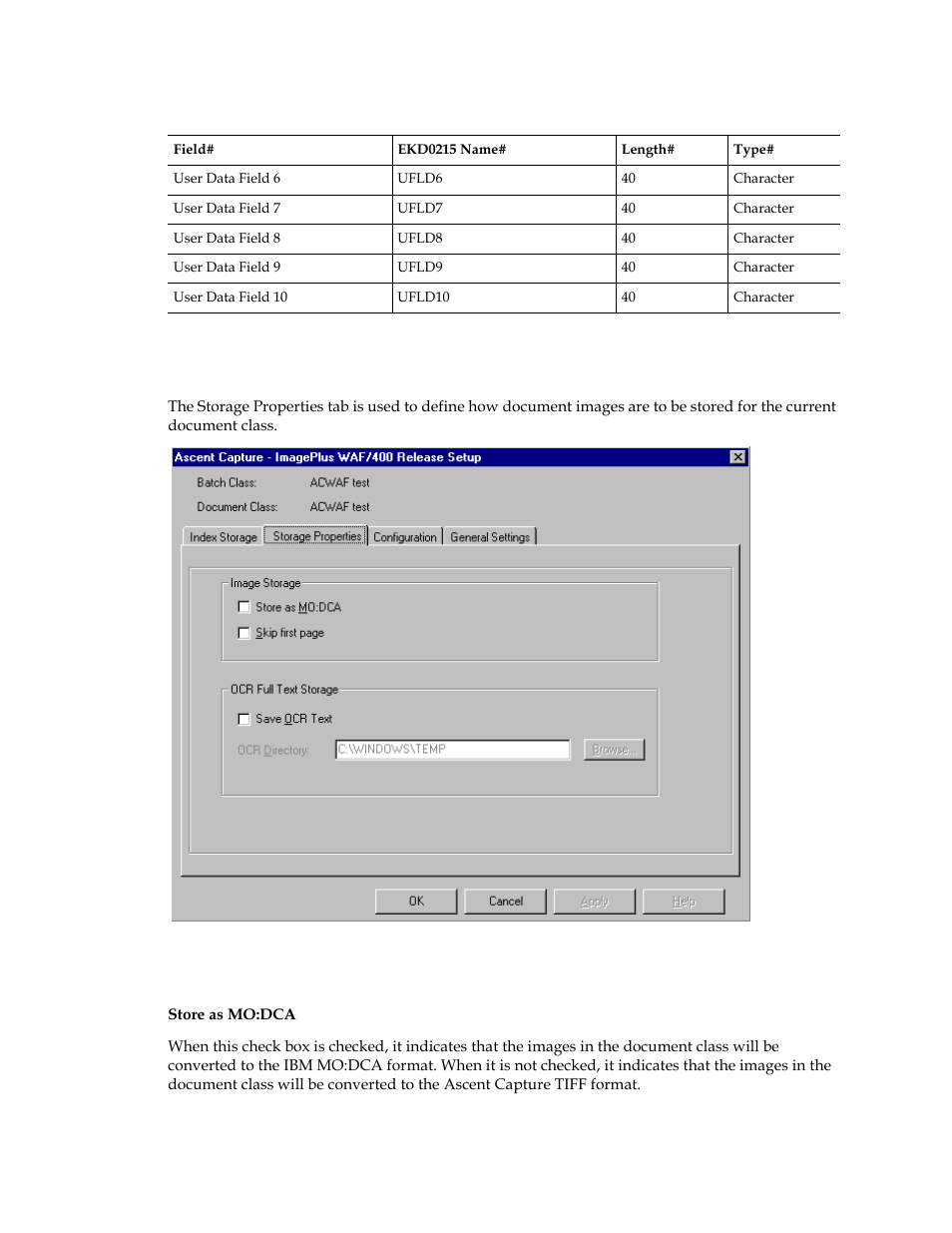 Storage properties tab, Image storage | Kofax Ascent Captur User Manual | Page 16 / 30
