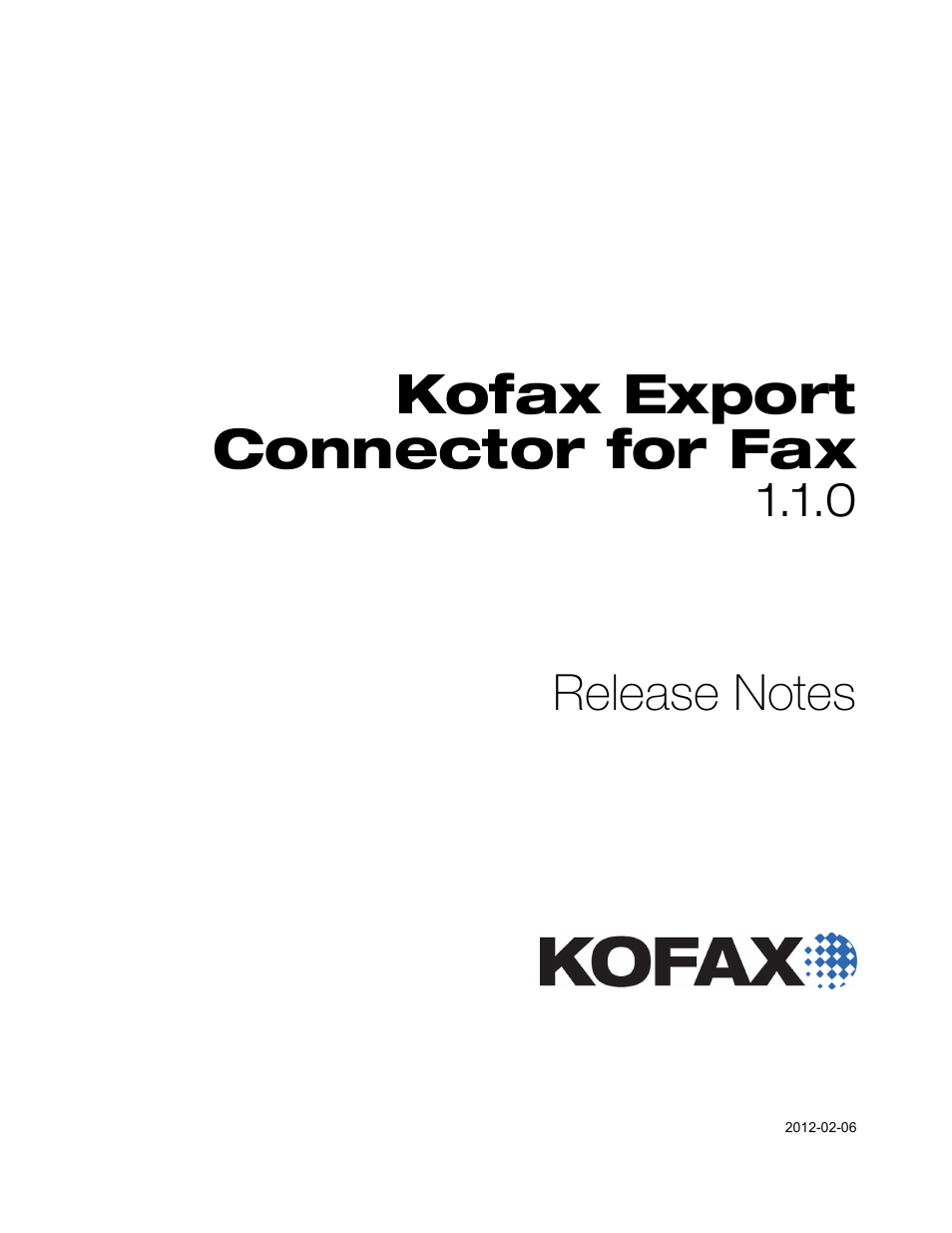 Kofax Export Connector for Fax 1.1.0 User Manual | 8 pages