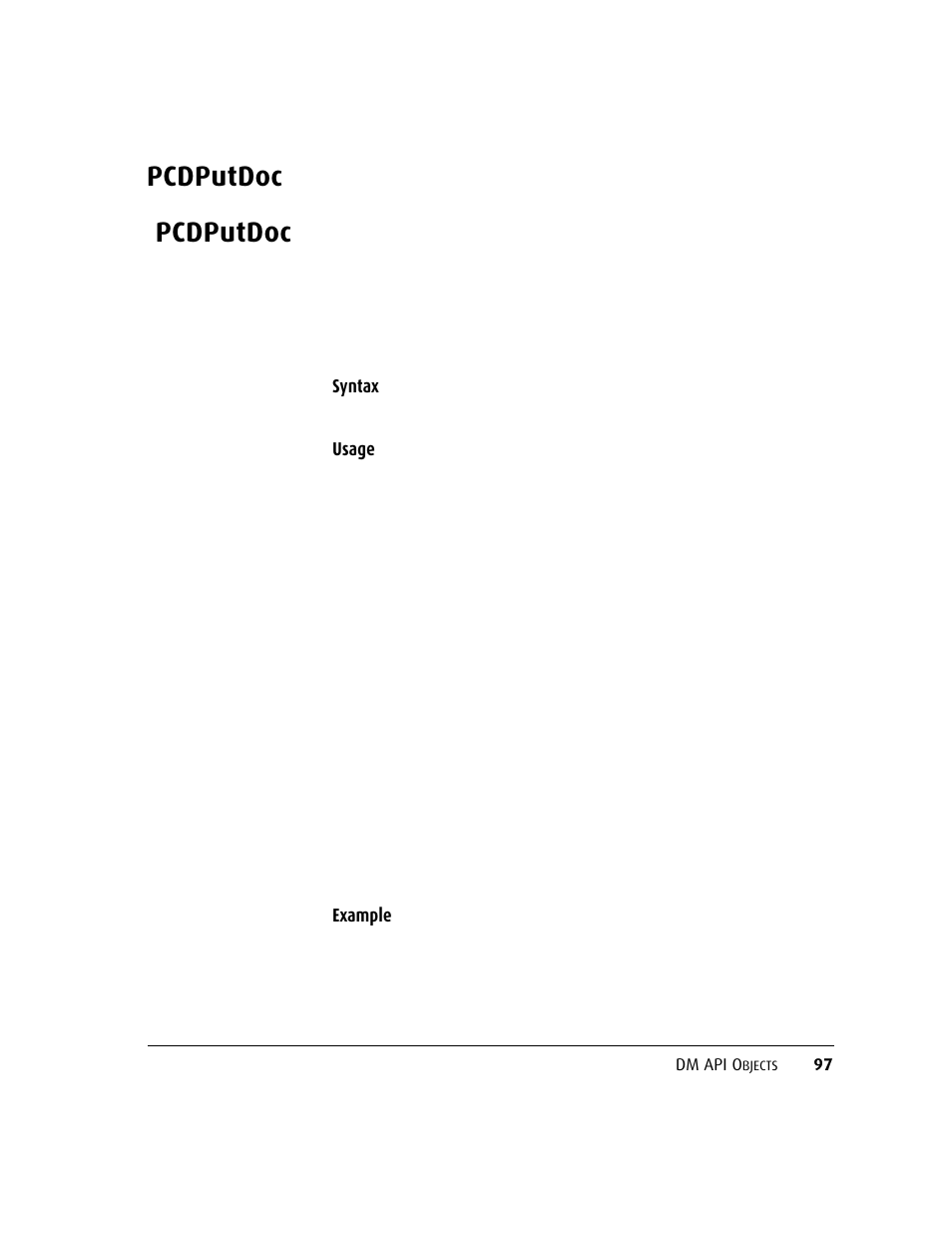 Pcdputdoc, Pcdputdoc 97, Th the | Obje | Kofax DM API User Manual | Page 117 / 528