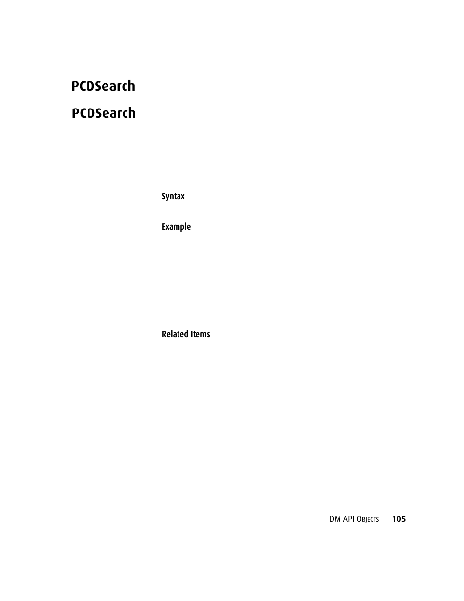 Pcdsearch, Pcdsearch 10, Nt.pcdsearch") | Object. u, Objec | Kofax DM API User Manual | Page 125 / 528