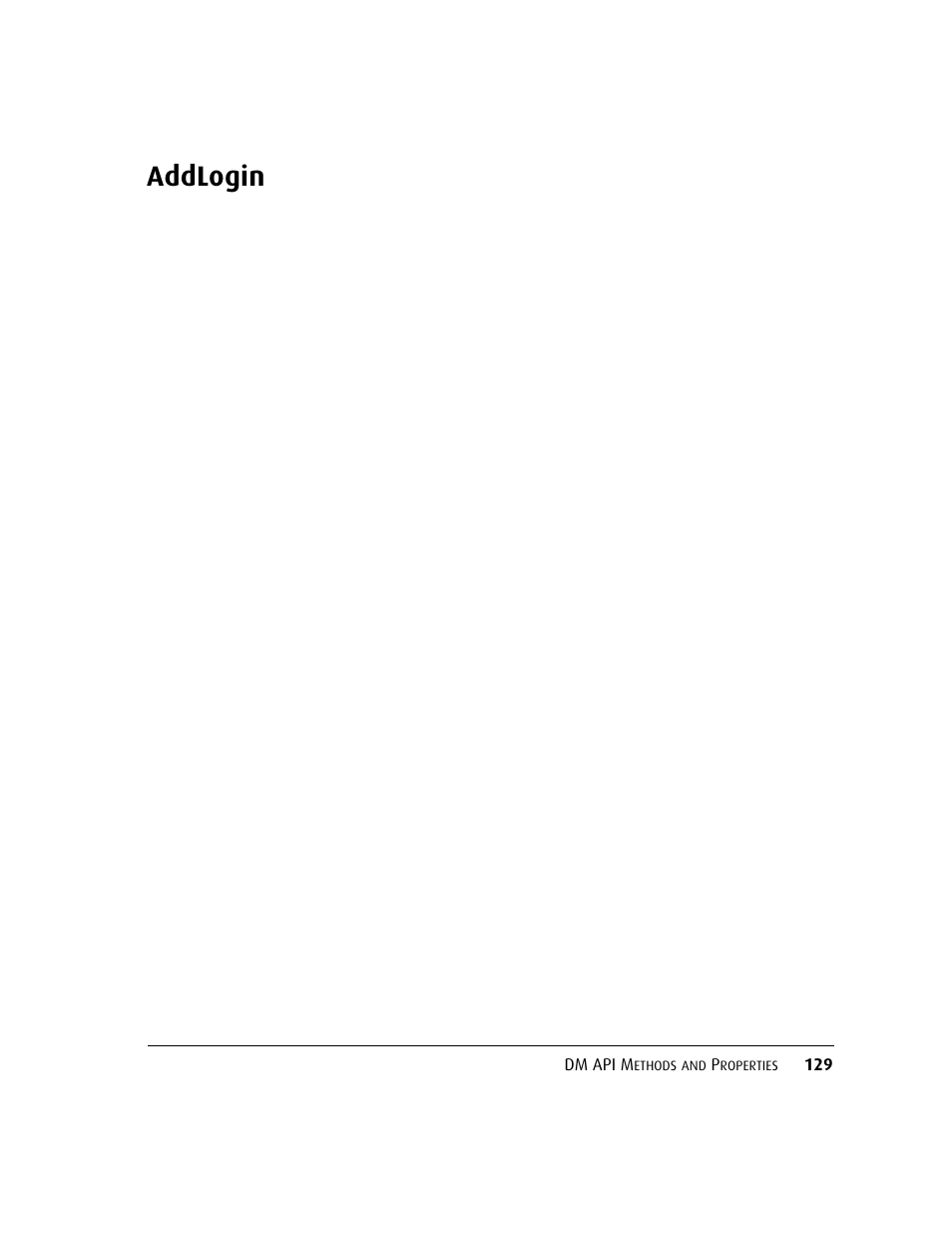 Addlogin | Kofax DM API User Manual | Page 149 / 528