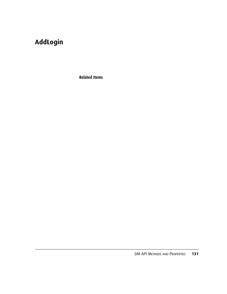 Addlogin | Kofax DM API User Manual | Page 151 / 528