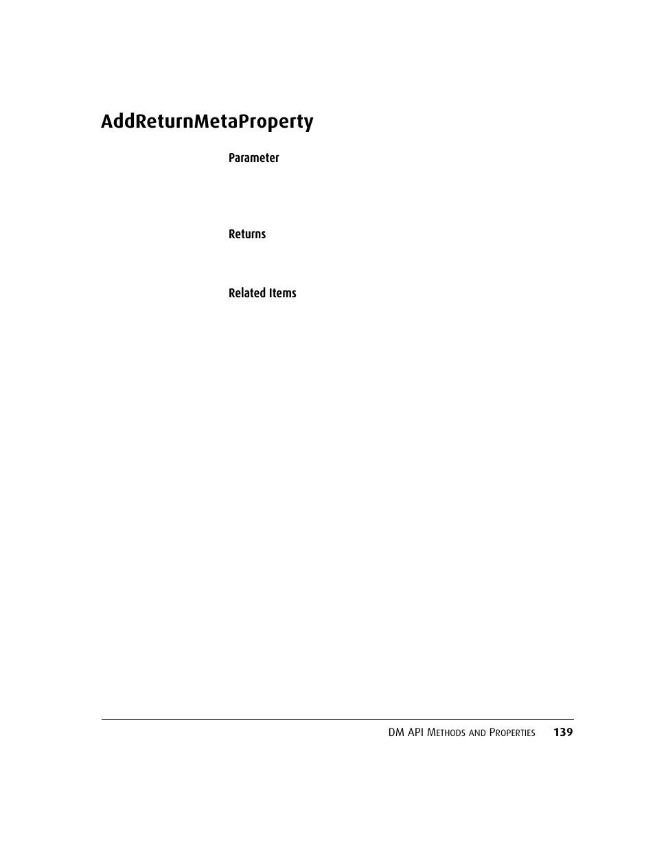 Addreturnmetaproperty | Kofax DM API User Manual | Page 159 / 528