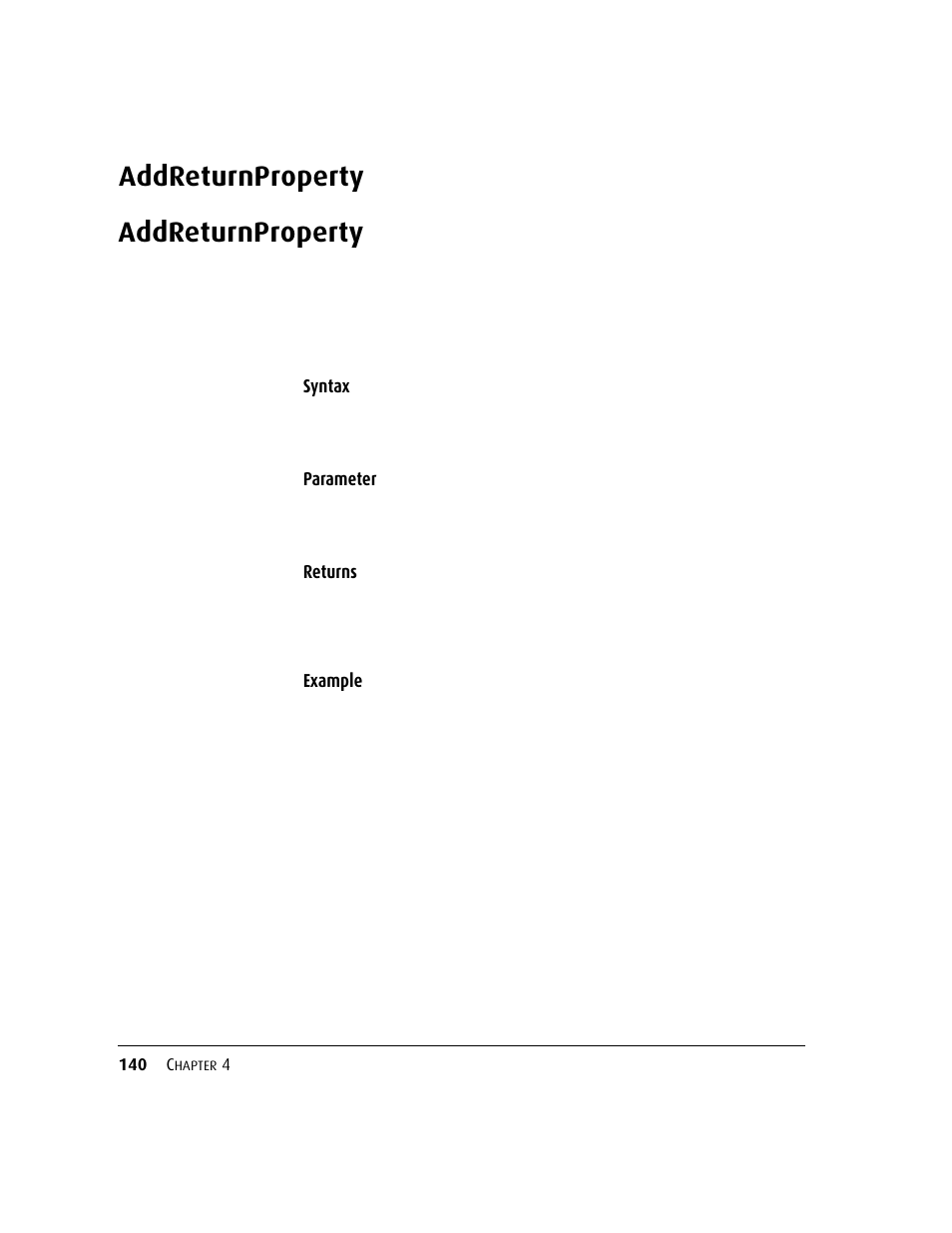Addreturnproperty, Ec.addreturnproperty, Addreturnproperty "l | Addreturnproperty "d, Addreturnproperty "t, Addreturnproperty "s, Addreturnproperty "a, T.addreturnproperty("d, T.addreturnproperty("a, T.addreturnproperty("s | Kofax DM API User Manual | Page 160 / 528