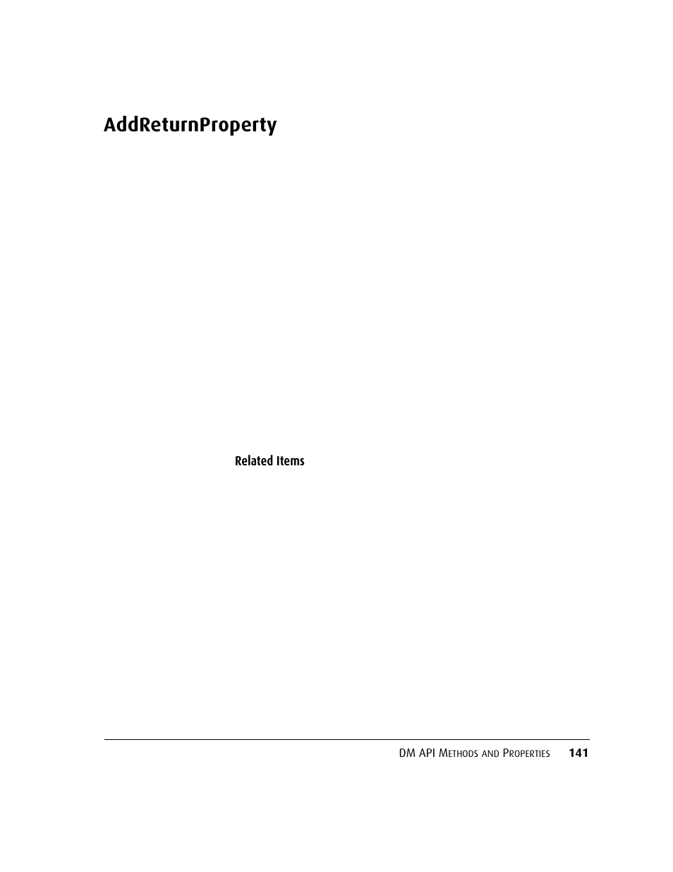 Addreturnproperty | Kofax DM API User Manual | Page 161 / 528