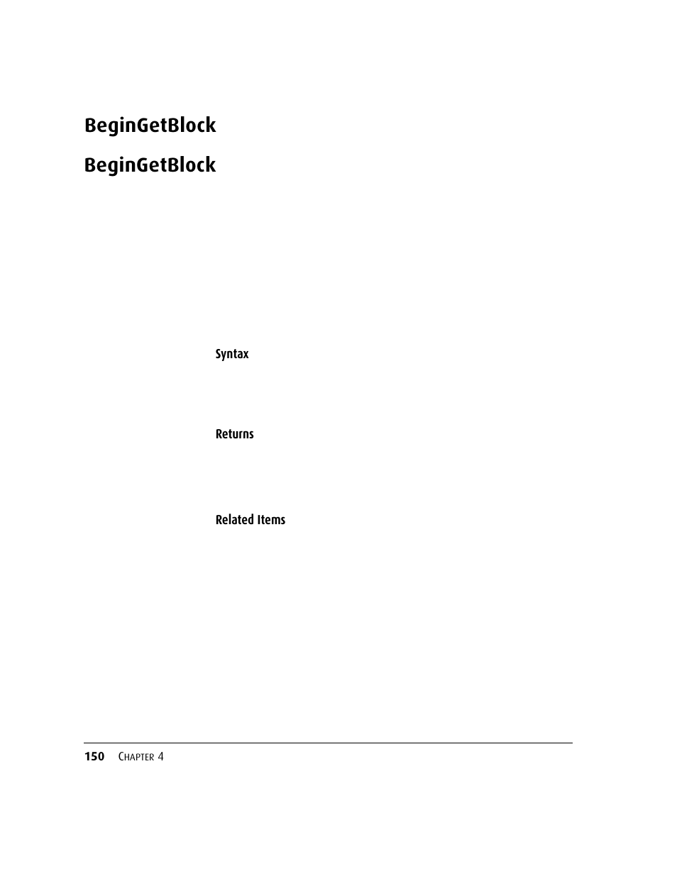 Begingetblock | Kofax DM API User Manual | Page 170 / 528