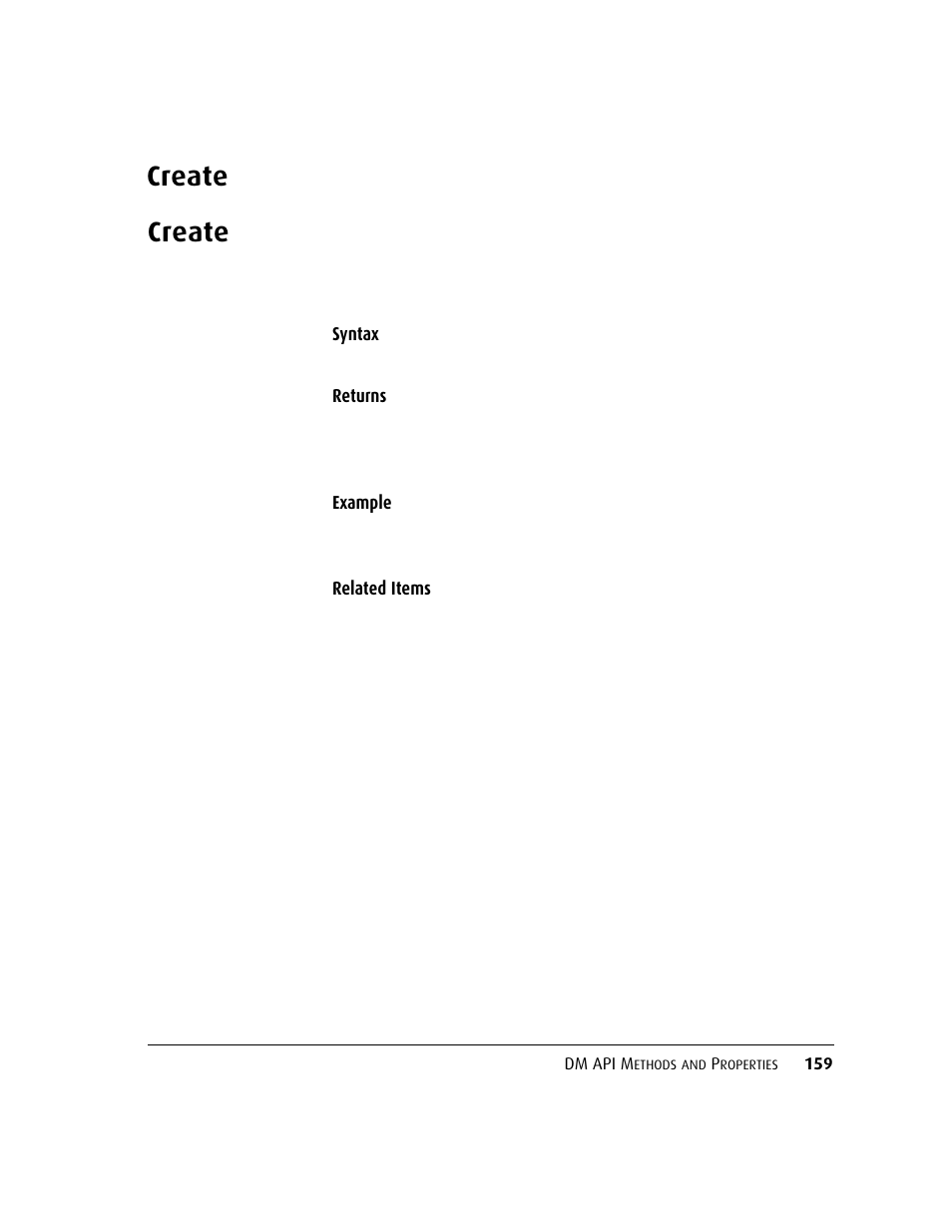 Create, C.create | Kofax DM API User Manual | Page 179 / 528