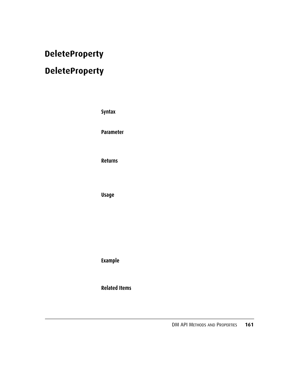 Deleteproperty | Kofax DM API User Manual | Page 181 / 528