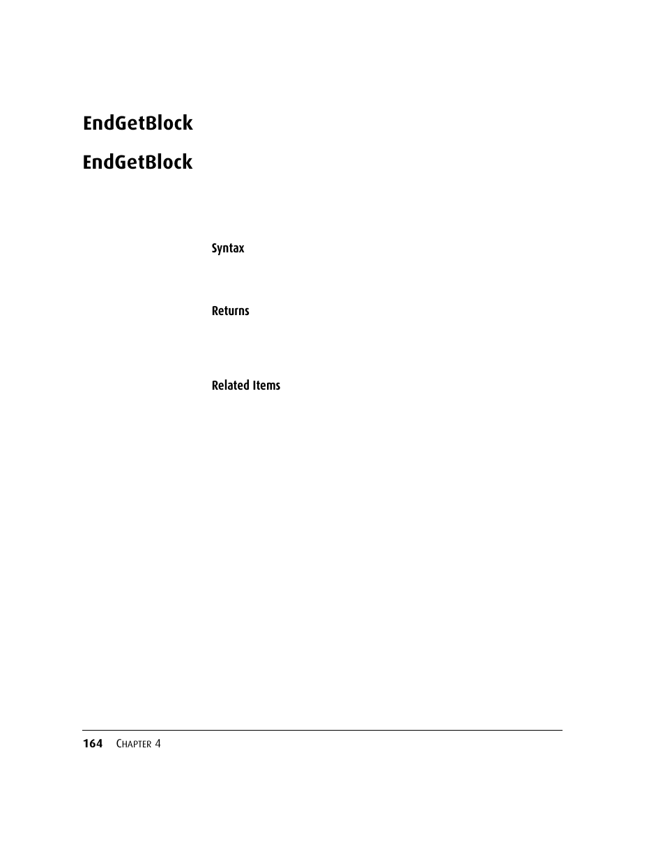 Endgetblock, Endgetblock 164 | Kofax DM API User Manual | Page 184 / 528