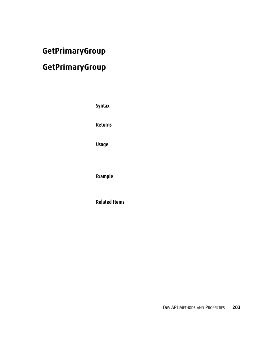 Getprimarygroup, Getprimarygroup 20, In.getprimarygroup() | Kofax DM API User Manual | Page 223 / 528