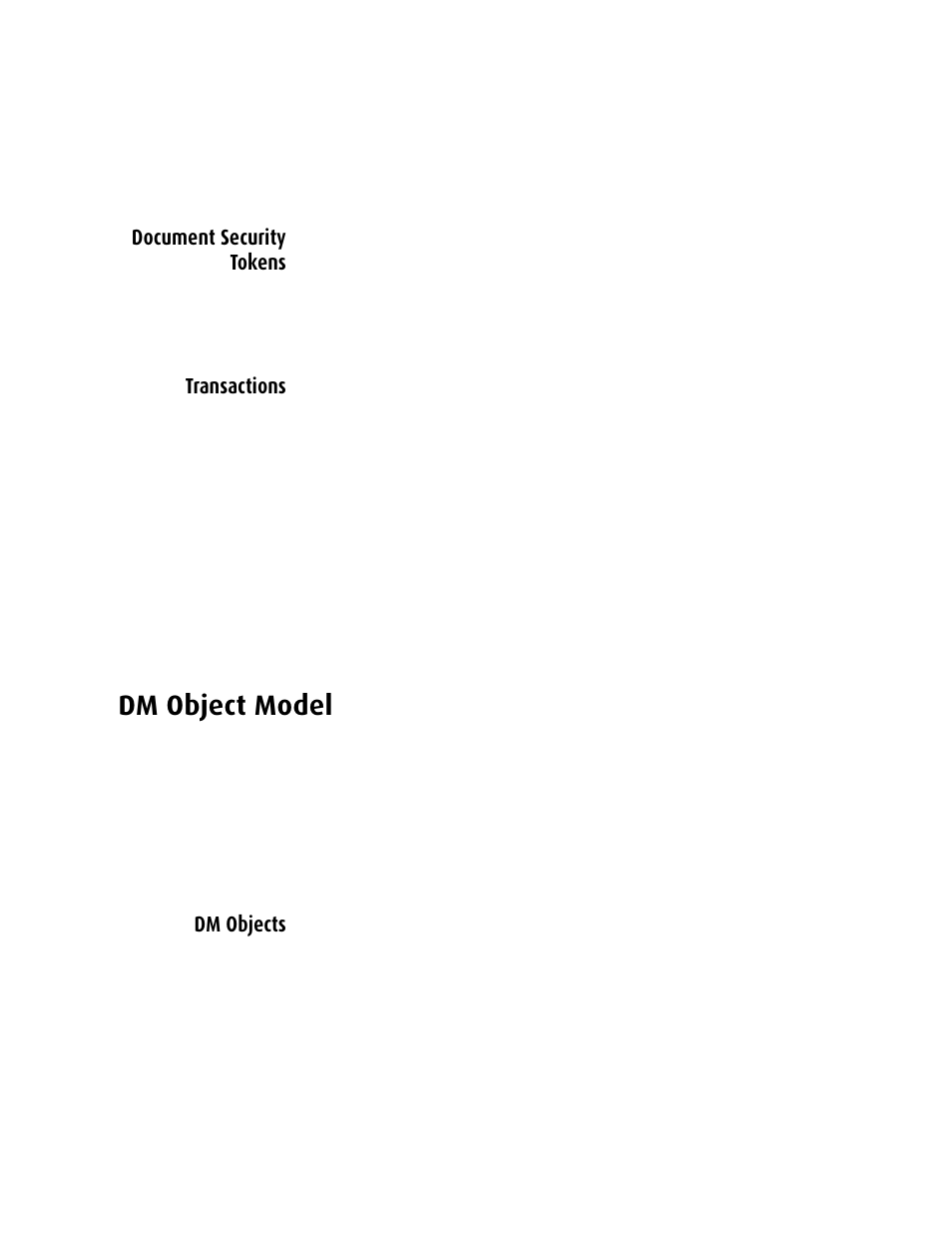 Document security tokens, Transactions, Dm object model | Dm objects, Document security tokens 4, Dm objects 4 | Kofax DM API User Manual | Page 24 / 528