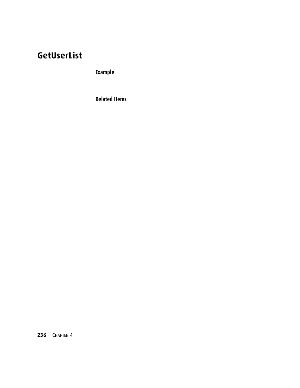Getuserlist | Kofax DM API User Manual | Page 256 / 528