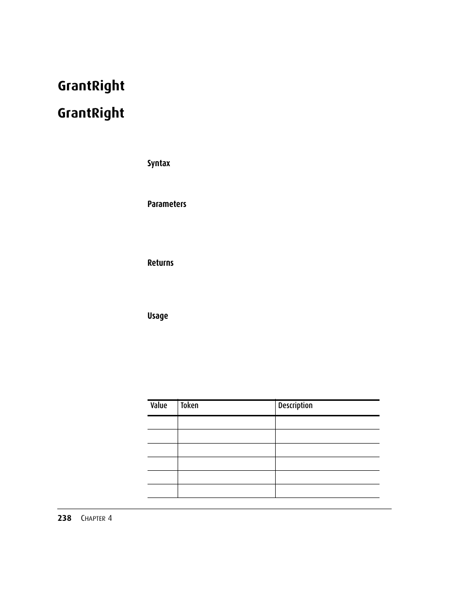 Grantright | Kofax DM API User Manual | Page 258 / 528